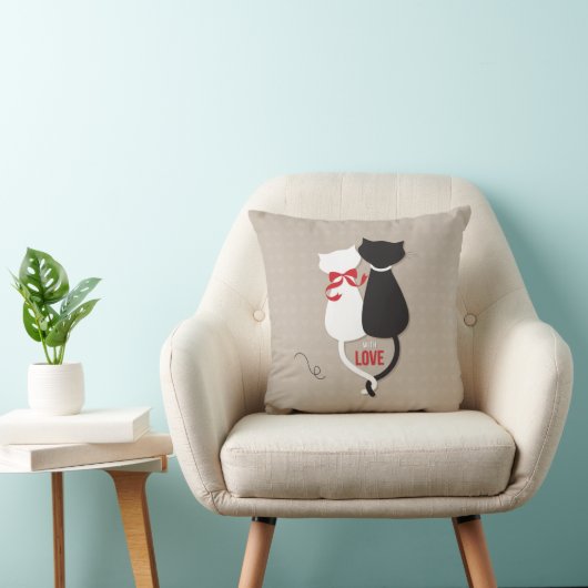 Coussin Chats amoureux (Chaise)
