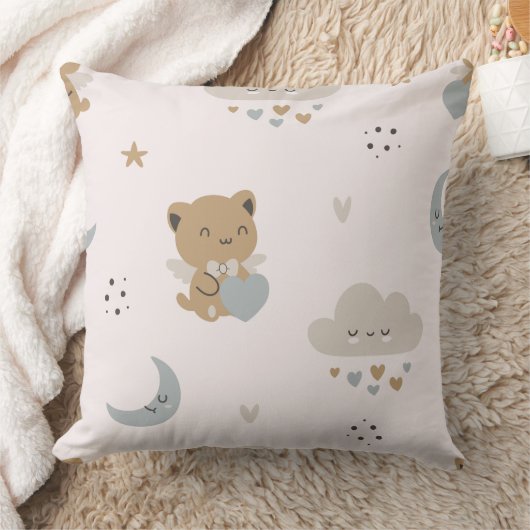 Coussin Chats anges Kawaii et nuages (2) (Couverture)