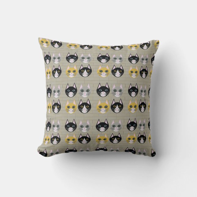 Coussin Chats brique (Recto)