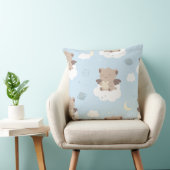 Coussin Chats d'ange Kawaii sur motif de nuages (Chaise)