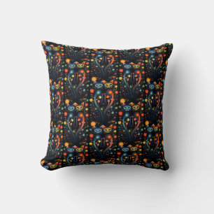 Coussin Chats d'attitude abstraite artistique du Caturday