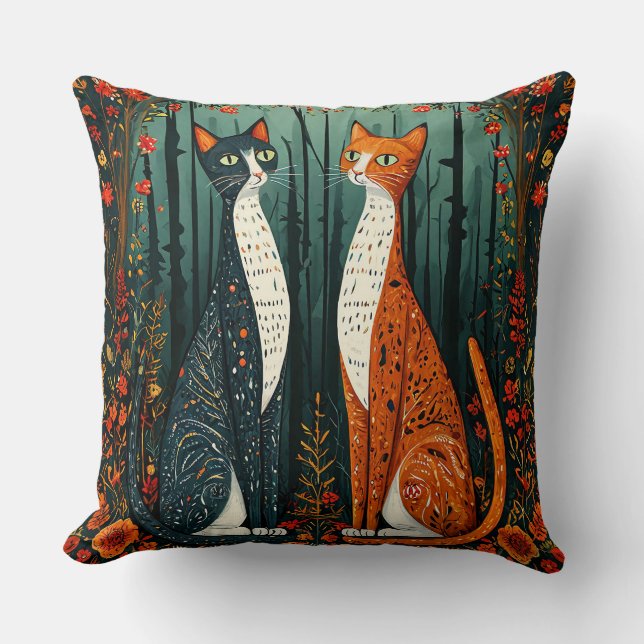Coussin Chats de dessin animé mignons (Recto)