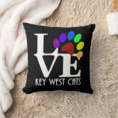 Coussin Chats de Key West aimés (texte blanc) (Couverture)