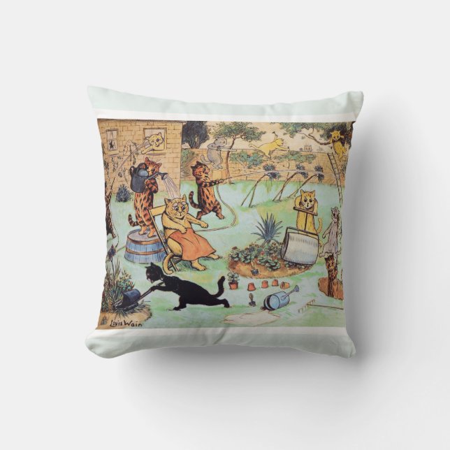 Coussin Chats de Louis Wain - c'est une catastrophe de (Recto)