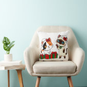 Coussin Chats de Noël Chibi avec des Cadeaux (Chaise)
