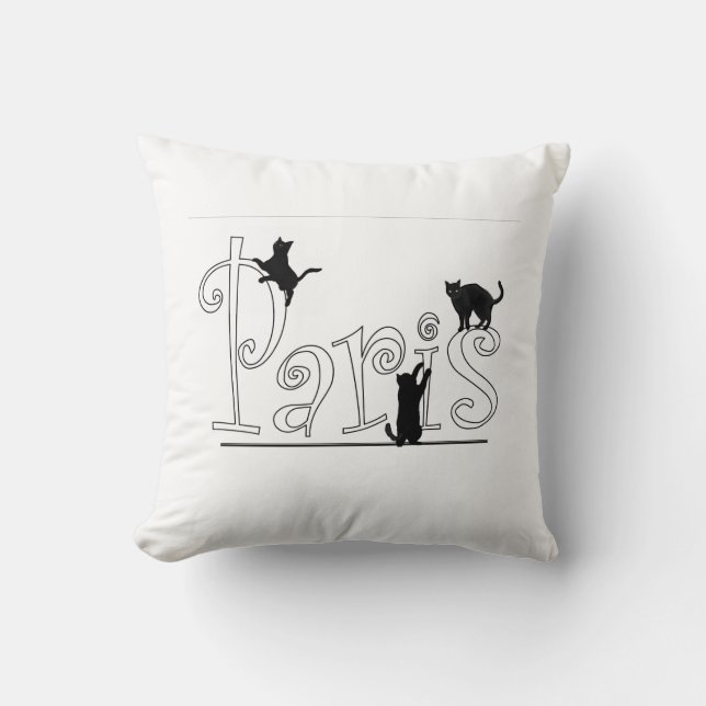 Coussin Chats de Paris (Recto)