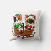 Coussin Chats de traîneau de Noël ! (Verso)