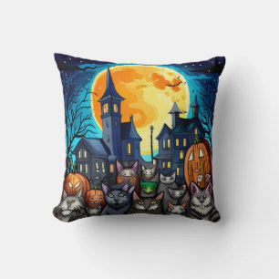 Coussin Chats d'Halloween