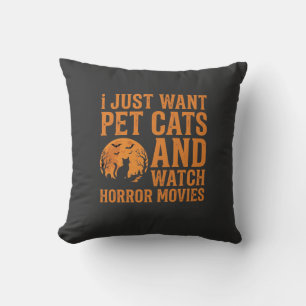 Coussin Chats domestiques Films d'horreur Halloween Design