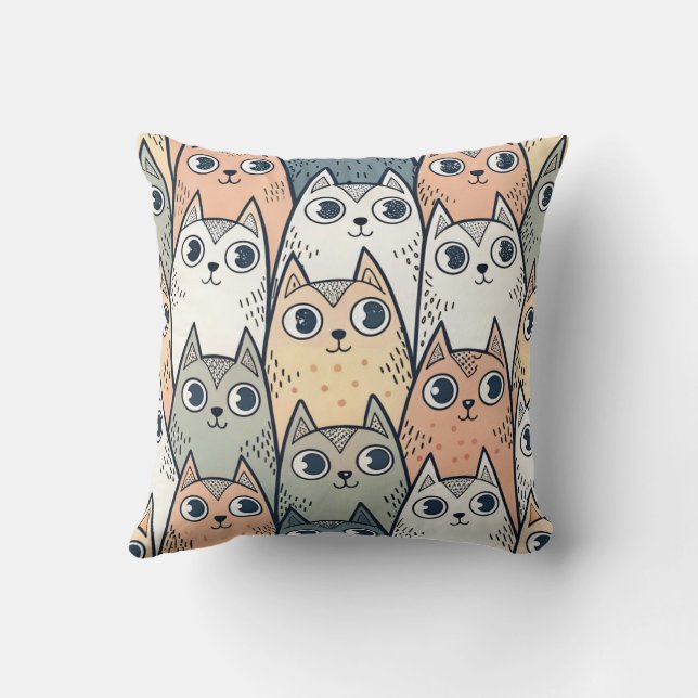 Coussin Chats Drôles Animal  (Verso)