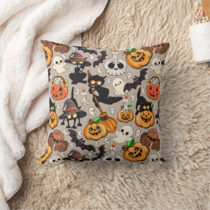 Coussin Chats drôles de Halloween Fête
