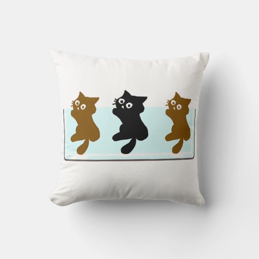 Coussin Chats drôles de natation , Illustration de chat mi (Recto)
