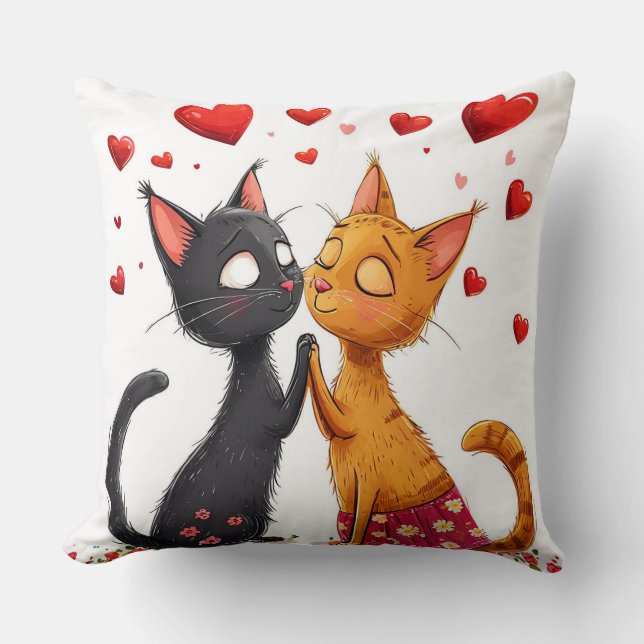 Coussin Chats en amour (Recto)