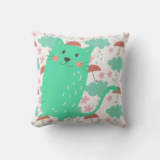 Coussin Chats en pluie (Recto)