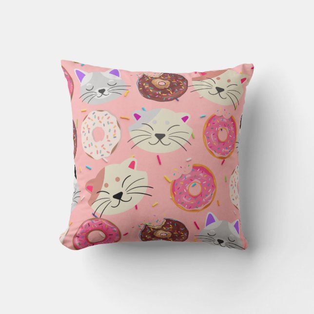 Coussin Chats et beignets Lancer l'oreiller (Recto)
