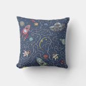 Coussin Chats et fusées dans l'espace pour enfants (Recto)