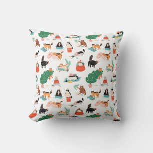 Coussin Chats et Motifs de Noël