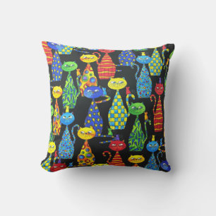 Coussin Chats et Souris Colorés