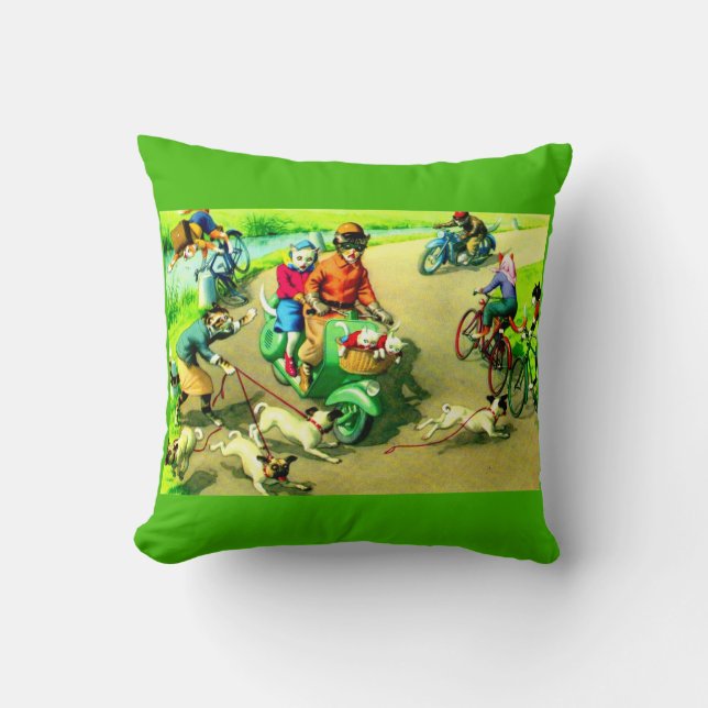 Coussin Chats grand public sur motos et vélos (Recto)
