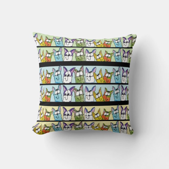 Coussin Chats Kitty Lineup Colorful (Recto)