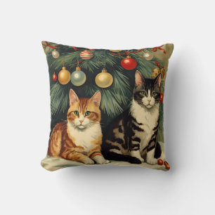 Coussin Chats mignons sous l'Amoureux des chats de l'arbre