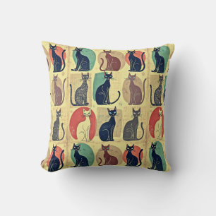 Coussin Chats modernes vintages du milieu du siècle
