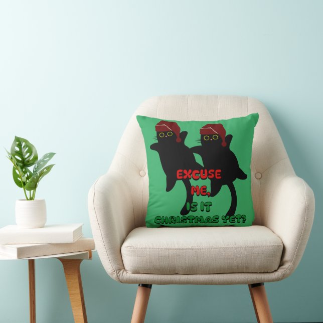 Coussin chats noël, est-ce encore noël ? (Chaise)