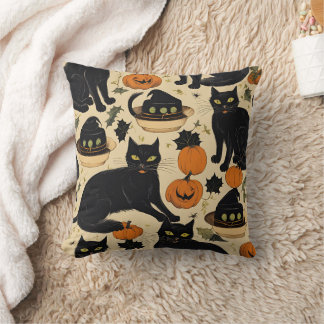 Coussin chats noirs halloween cadeaux d'horreur drôle boo 