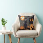 Coussin Chats noirs sorcière d'Halloween hanté chauve-sour (Chaise)
