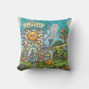 COUSSIN CHATS NOIRS, USINE DE PIE CITROUILLE DE TÉMOIN JET