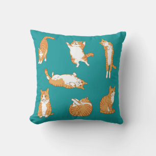 Coussin Chats oranges drôles