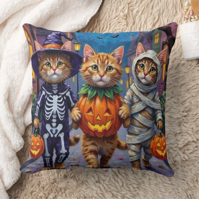 Coussin Chats Persans Trick-or-Treating  Costumes d'Hallow (Couverture)