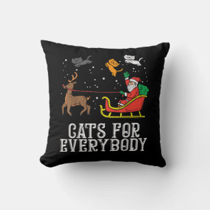 Coussin Chats pour tout le monde Noël Chat drôle Femmes Sa