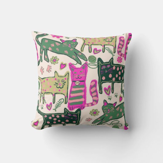 Coussin Chats Retro Playt (Recto)