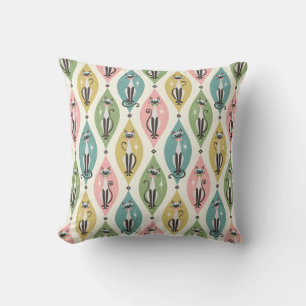Coussin Chats siamois rétro et explosions stellaires sur l