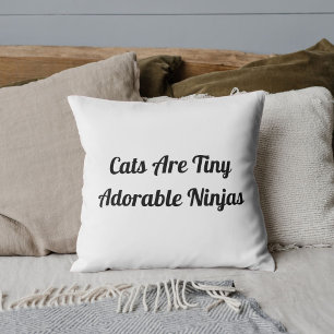 Coussin Chats sont adorables ninjas Citation personnalisée