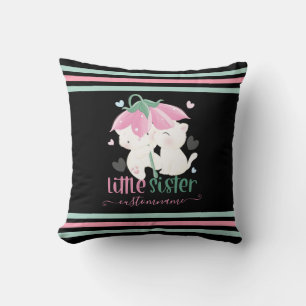 Coussin Chats Sous Parapluie Fleur Personnalisé Petite Soe