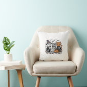 Coussin Chats squelette mignons Halloween Gravure vintage  (Chaise)
