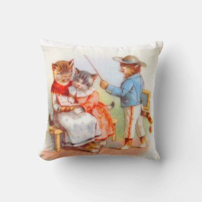 Coussin Chats victoriens en chats (Recto)