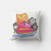 Chats Whimsical avec gâteau d'anniversaire