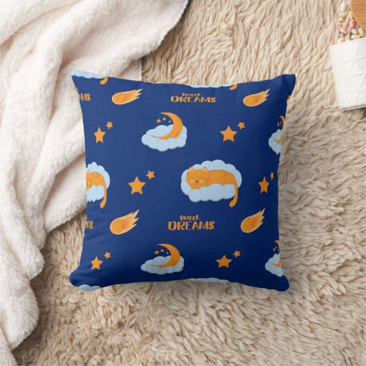 Coussin Chatte endormi sur un nuage, rêves doux (Couverture)