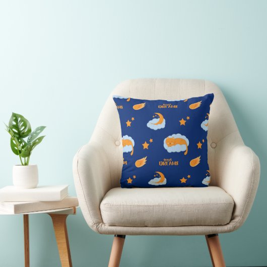 Coussin Chatte endormi sur un nuage, rêves doux (Chaise)