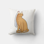 Coussin Chatte fiancée avec voile (Recto)