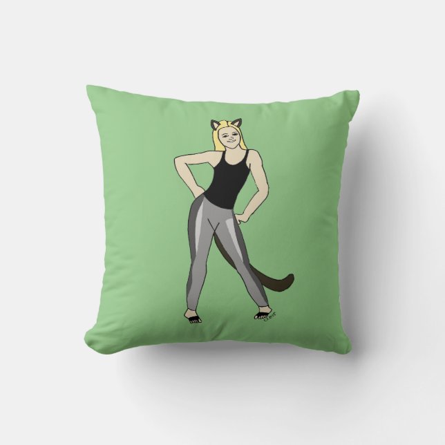 Coussin chatte fille   (Recto)