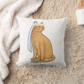 Coussin Chatte mariée avec voile (Couverture)