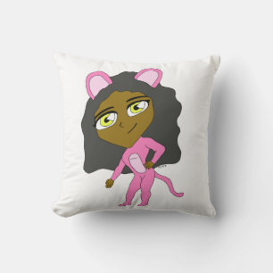 Coussin chatte rose