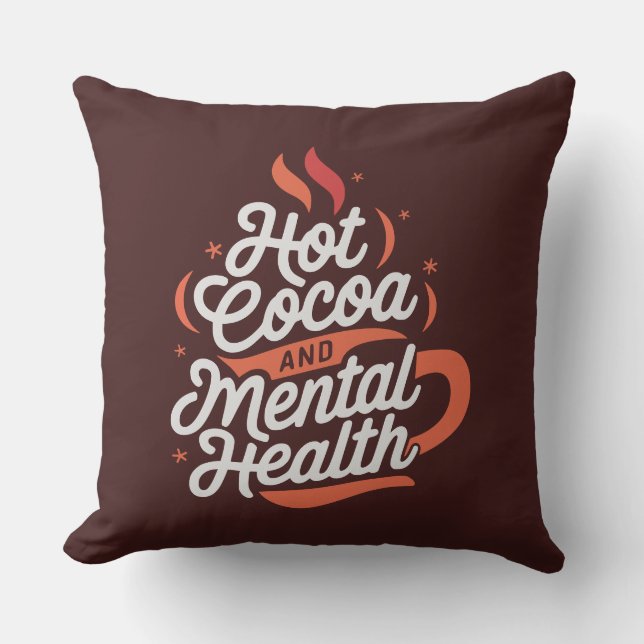 Coussin Chaud cacao et santé mentale Personnalisé (Recto)