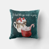 Coussin Chaud cacao Les Meilleures Choses Arrivent En pair (Verso)