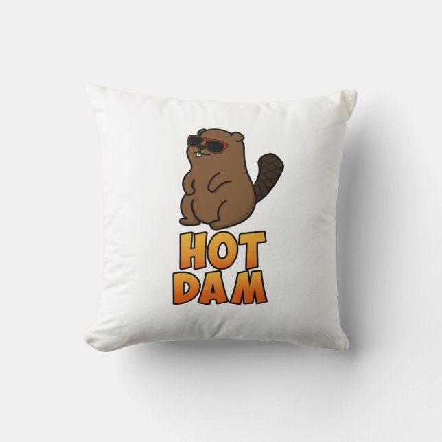 Coussin Chaud Dam Funky Cool Beaver Pun (Recto)