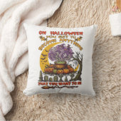 Coussin Chaudière de chat de fantôme de citrouilles de Hal (Couverture)